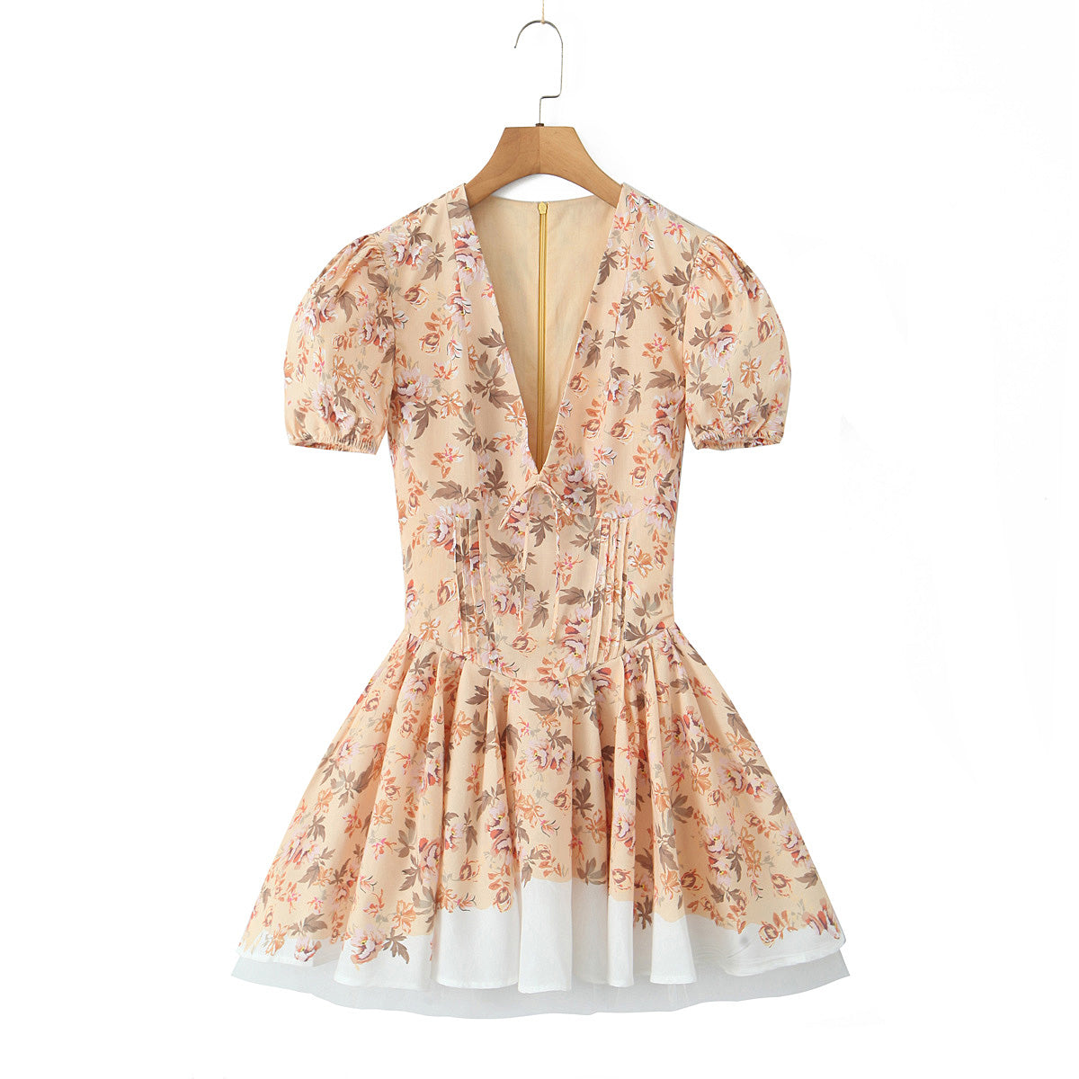 Robe de vacances moulante à col en V et taille imprimée pour femme, vêtement d'automne