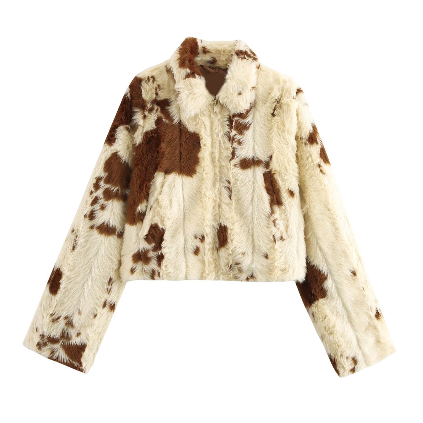 Autumn Artificial Fur Effect Short Chic Jacket Coat