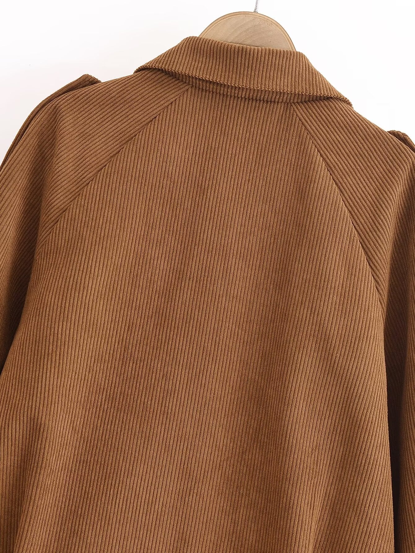 Chaqueta de pana informal de calle para otoño e invierno para mujer