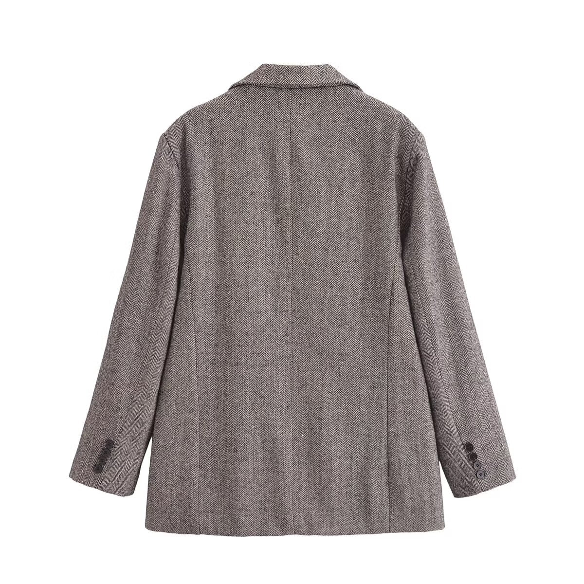 Ropa de mujer Otoño Abrigo largo holgado gris