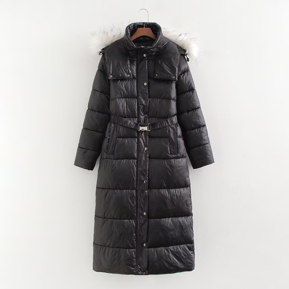 Long Fur Collar Cotton Coat Outerwear