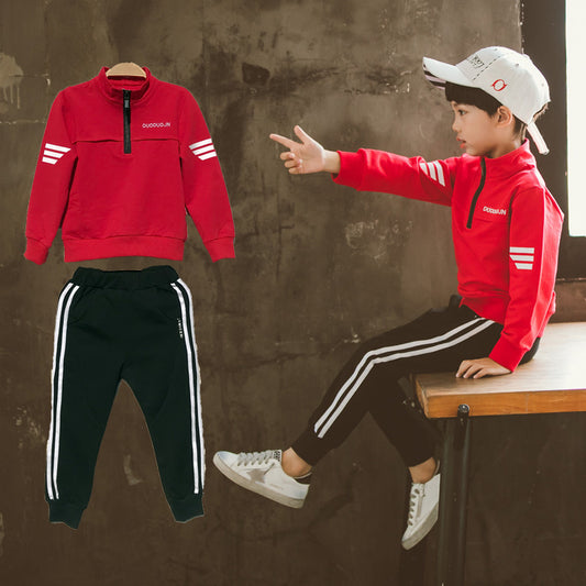 Boys'New Spring Garment in Two Kids' Leisure Sports Kids'Spring School Garments