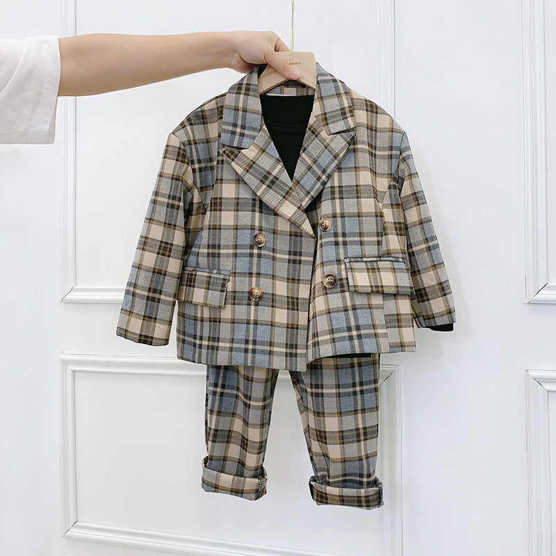 Veste à carreaux pour petits, moyens et grands enfants