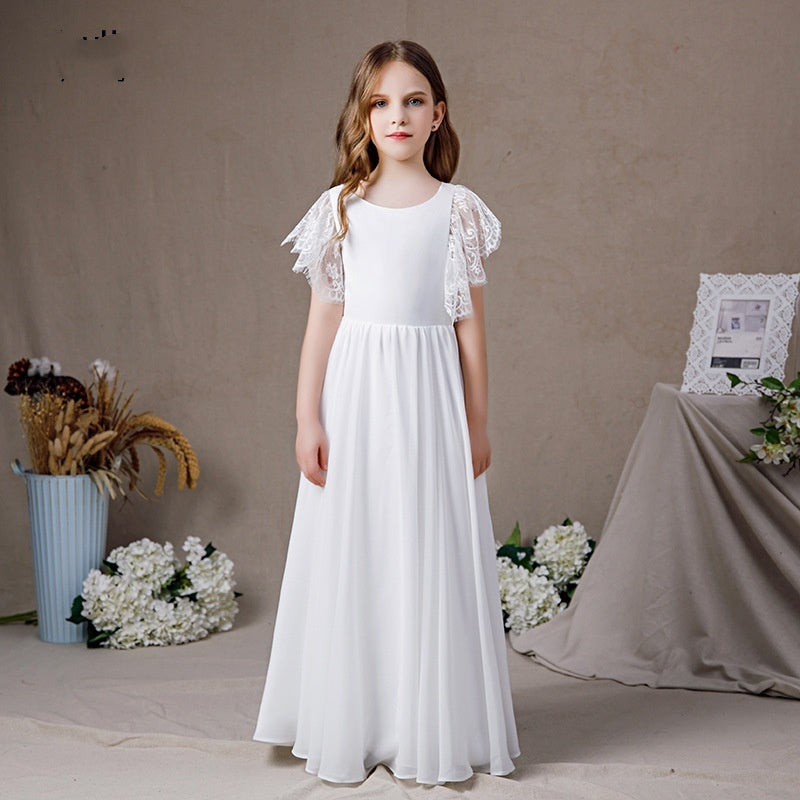 Costume Chiffon Princess Girls' Western Style Evening Stage Performance Dress Summer