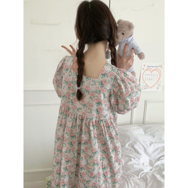 Women's Cotton Floral Homewear Dress