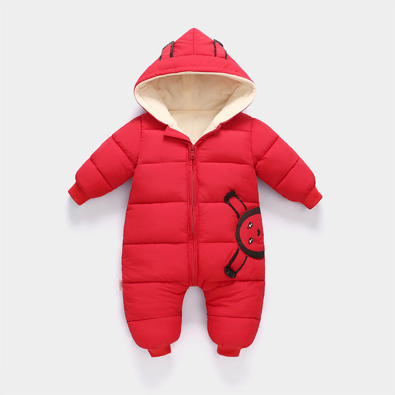 Baby One-piece Plus Velvet Thick Warm Cotton Coat