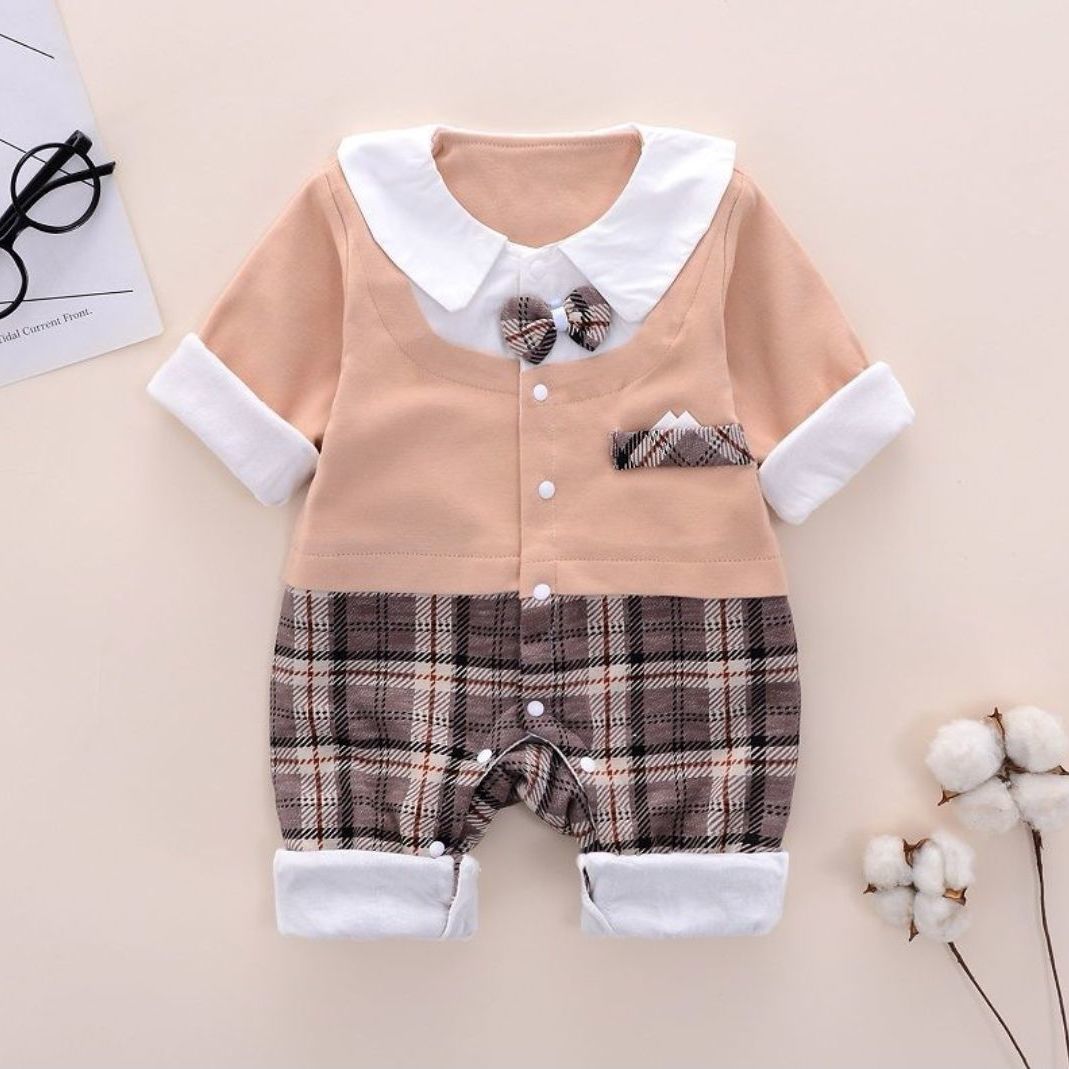 Baby Jumpsuit Spring And Autumn Double Layer Outer Wear