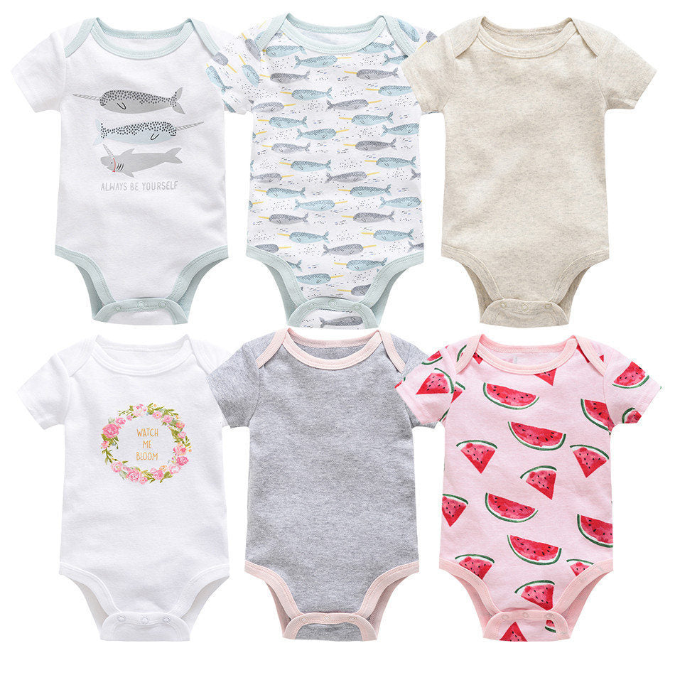 Combinaison bébé 6 pièces, nouveaux vêtements pour bébé à manches courtes