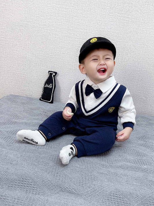 Combinaison pour bébé gentleman de style universitaire