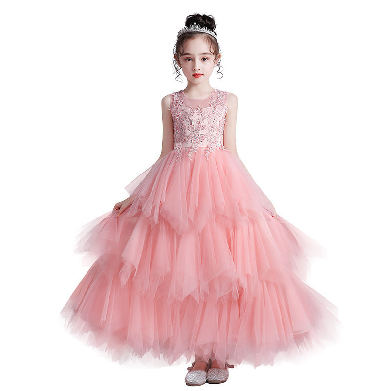 Girls evening dress long skirt puffy princess dress