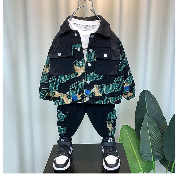 Boy Denim Suit Spring Two-piece Suit