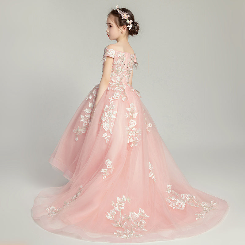 Robe de princesse à queue pour enfants, rêve atmosphérique