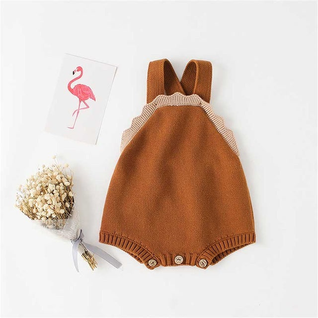 Woolen baby boys and girls one-piece romper with fungus