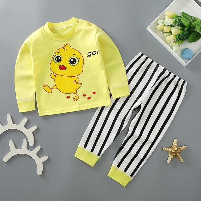 Kids Pajamas Sets Baby Boys Girls Cotton Long Sleeved