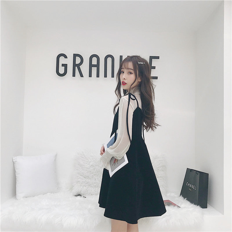 Fashionable Cute Slim Suspender Dress Suit