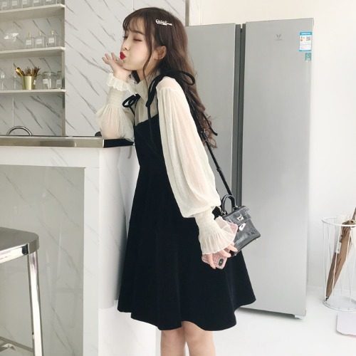 Fashionable Cute Slim Suspender Dress Suit