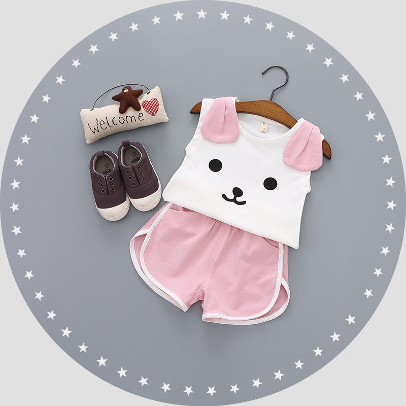 Children's Clothing Baby Short-sleeved Shorts Set