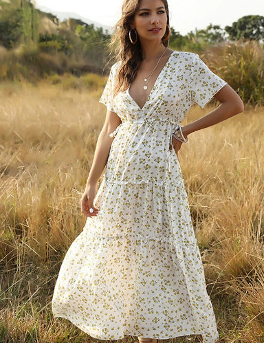 Robe d'été élégante pour femme à fleurs