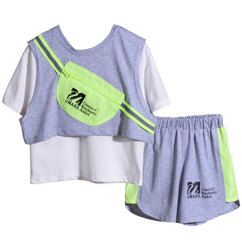 Children's Handsome Baby Girl Three-Piece Short-Sleeved Summer Vest