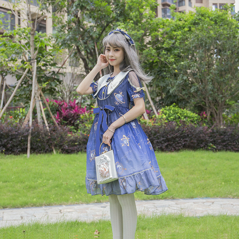 Short Sleeve Printed OP Women's Princess Dress Japanese Sweet And Cute Lolita Dress