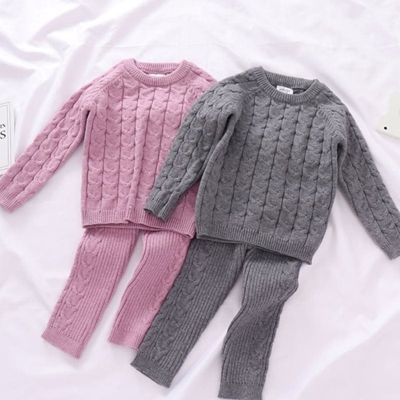 Pulls pour enfants, pantalons d'hiver en tricot pour bébés garçons et filles