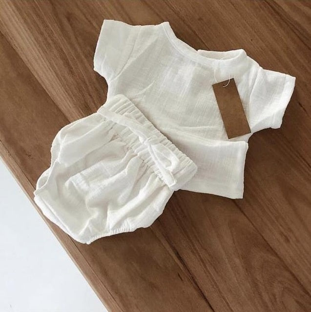 Ropa para bebés y niños, pantalones cortos de camisa para niños pequeños de verano