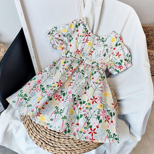 Robe de princesse pour filles, jupe longue à fleurs