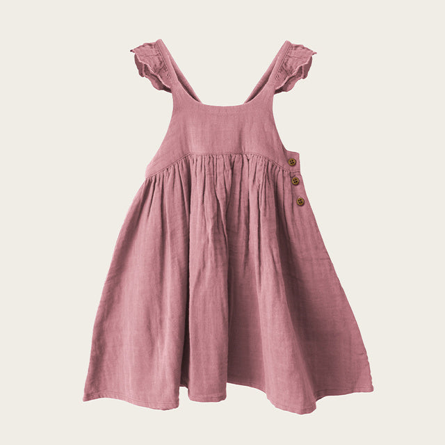 Vestido de niña con tirantes retro de individualidad de moda