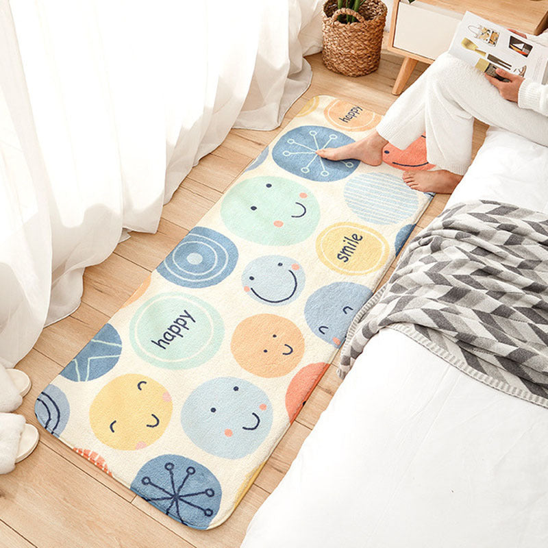 Cute Cartoon Carpet Soft Anti-slip Living Room Carpets Home Decoration Rainbow Printed Kids Room Rugs Entrance Doormat