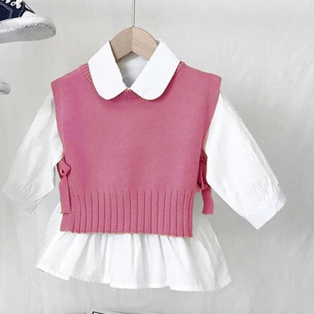 Ropa fina de lana para niña pequeña, jersey para niños