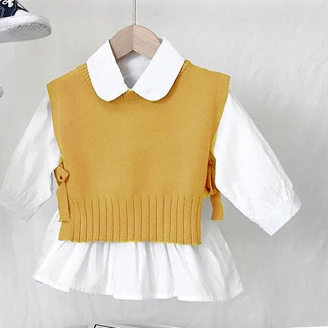 Ropa fina de lana para niña pequeña, jersey para niños