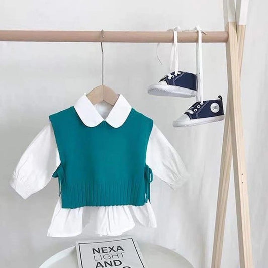 Ropa fina de lana para niña pequeña, jersey para niños