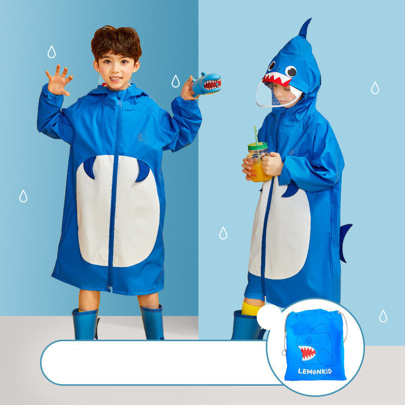 Treasure Kindergarten Dinosaur Raincoat Poncho Cute Cloak-Style Schoolbag Bit Pupils Rain Gear