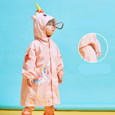 Treasure Kindergarten Dinosaur Raincoat Poncho Cute Cloak-Style Schoolbag Bit Pupils Rain Gear