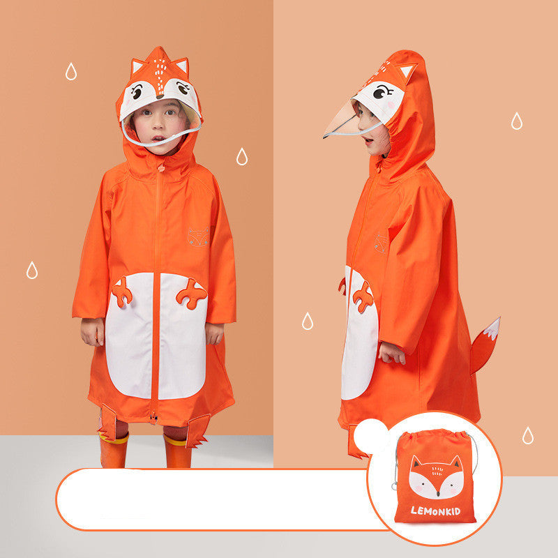 Treasure Kindergarten Dinosaur Raincoat Poncho Cute Cloak-Style Schoolbag Bit Pupils Rain Gear