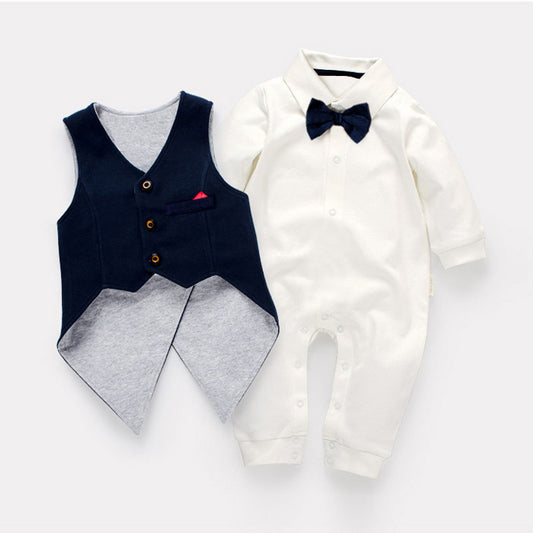 Costume d'escalade une pièce pour garçons, gilet de smoking à manches longues, ensemble pour bébés garçons et tout-petits