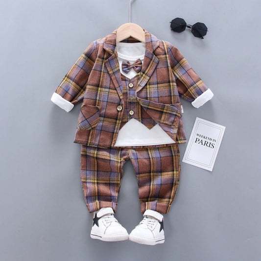 Han Chao – veste à manches longues, costume trois pièces, beau petit costume pour 3 garçons de 0 à 4 ans, printemps et automne