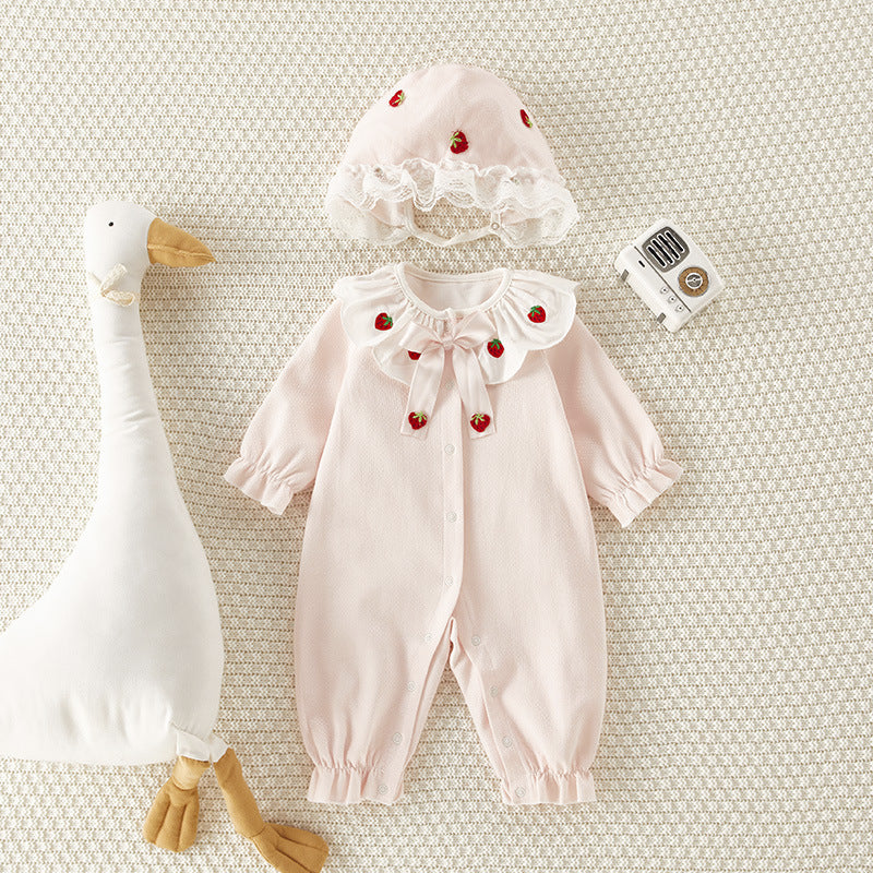 Bébé une pièce printemps et automne à manches longues vêtements pour bébés mignon princesse barboteuse barboteuse bébé fille