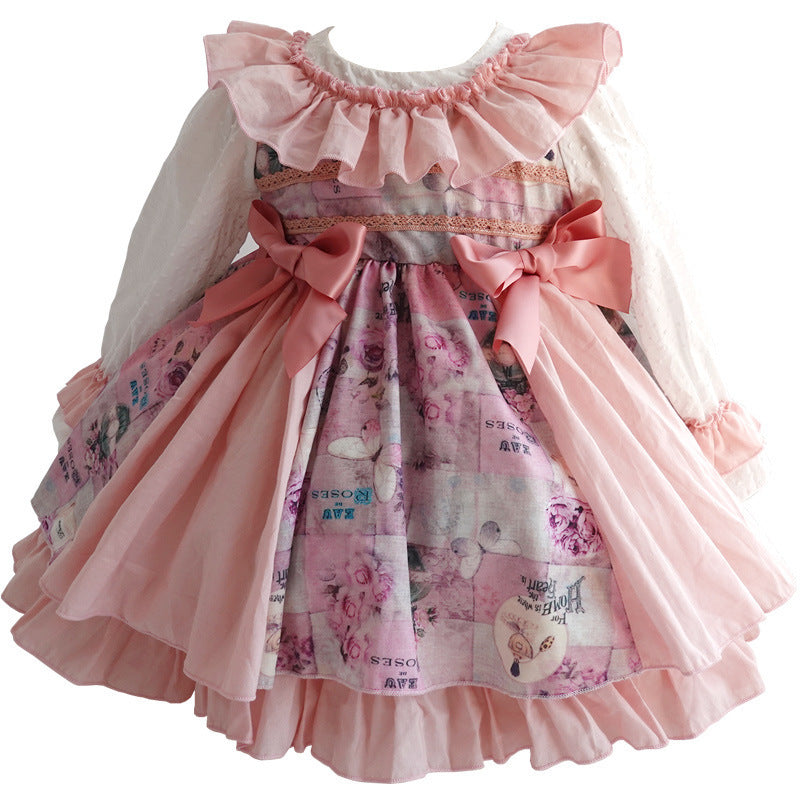 Robe à manches longues pour filles, robe de princesse Lolita pour bébé fille, robe rétro du palais espagnol