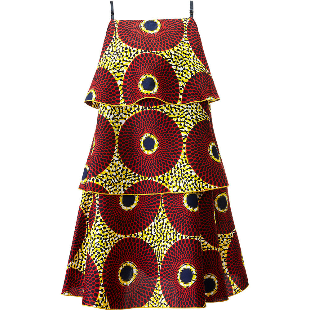 Robe africaine à bretelles, robe transfrontalière