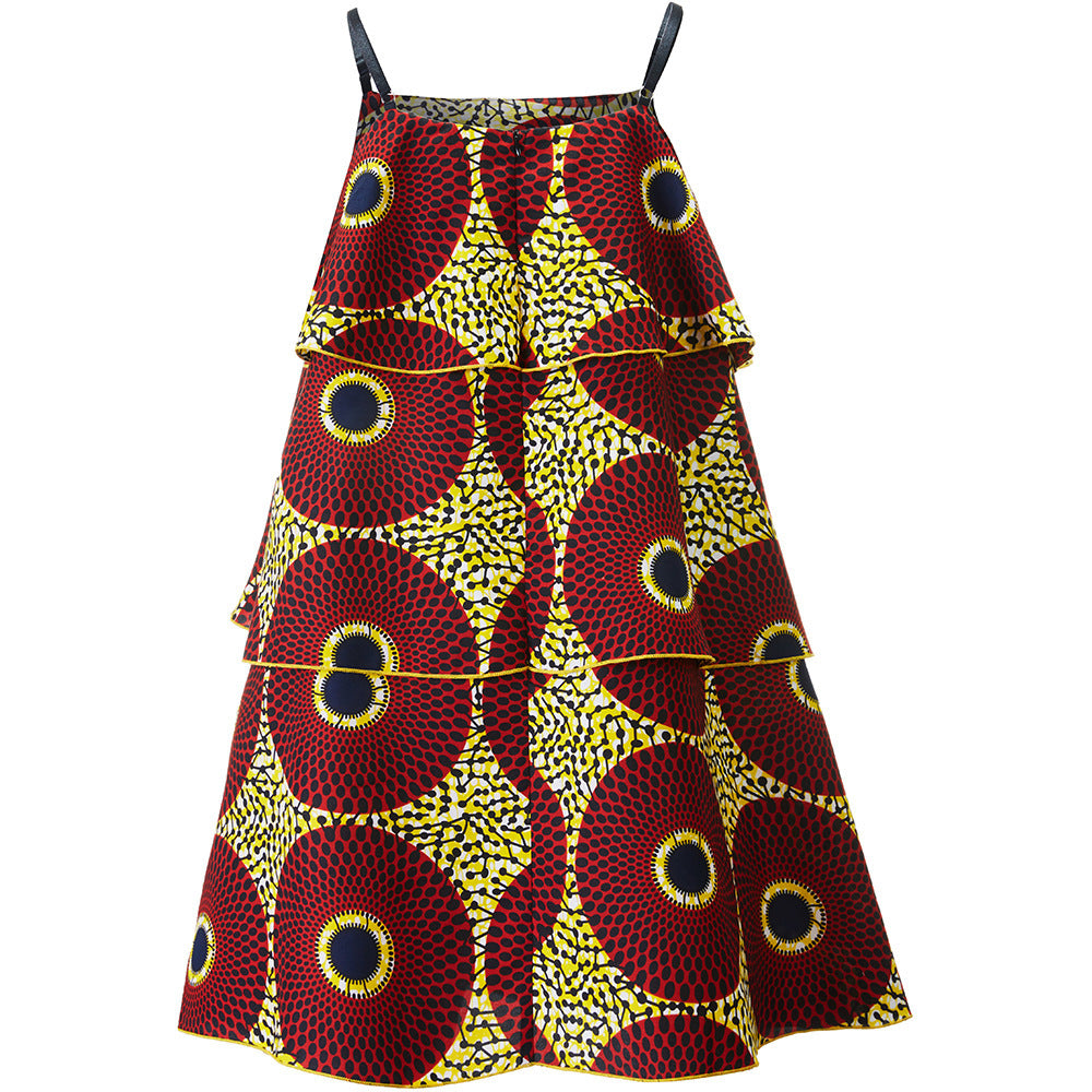 Robe africaine à bretelles, robe transfrontalière