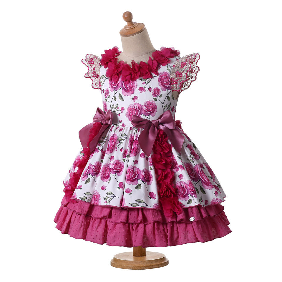 Robe à fleurs pour filles, jolie fleur d'anniversaire