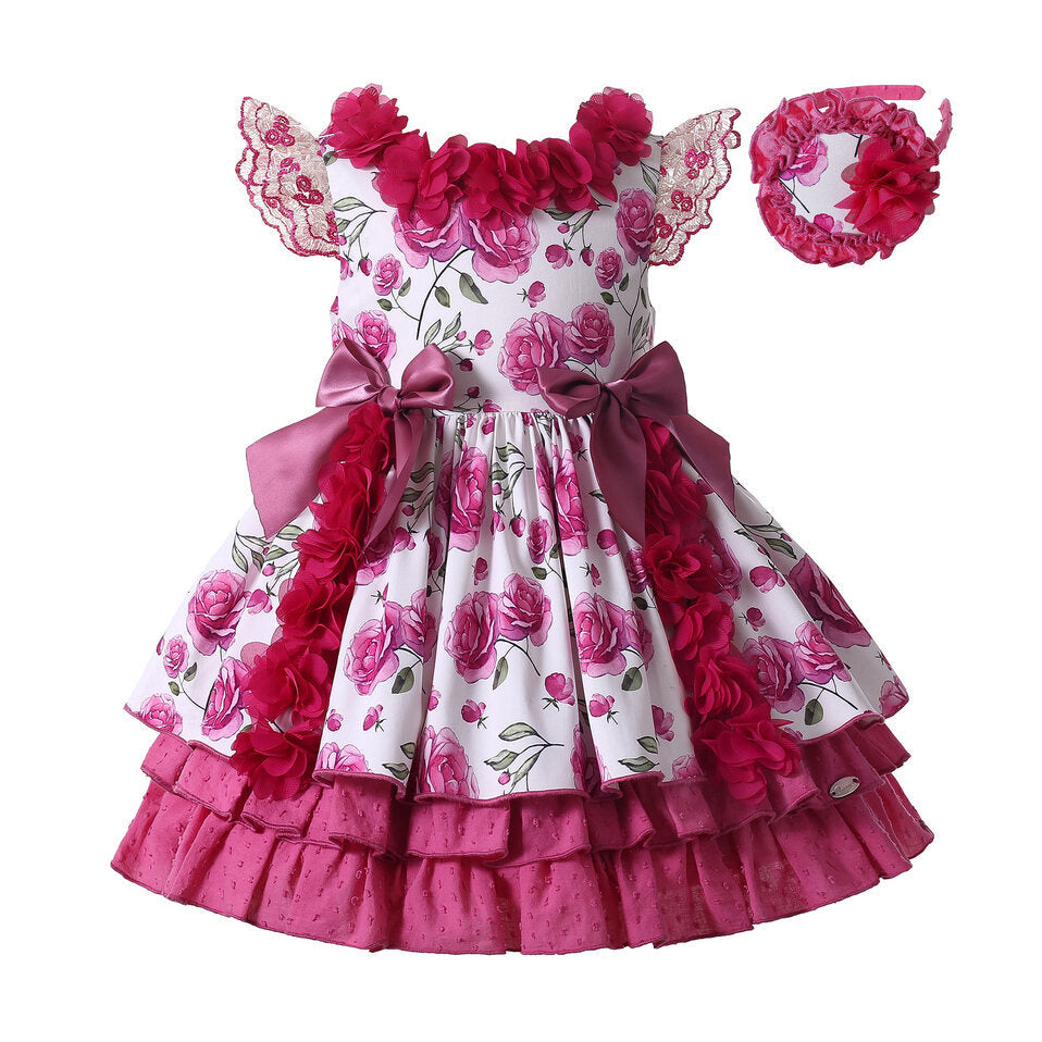 Robe à fleurs pour filles, jolie fleur d'anniversaire