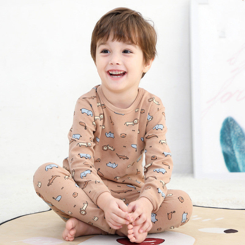 Conjunto de ropa interior infantil, puro algodón para mantener el calor.