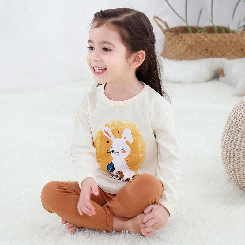 Conjunto de ropa interior infantil, puro algodón para mantener el calor.