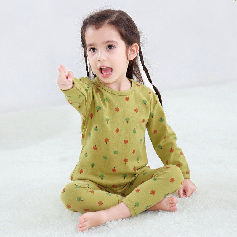 Conjunto de ropa interior infantil, puro algodón para mantener el calor.