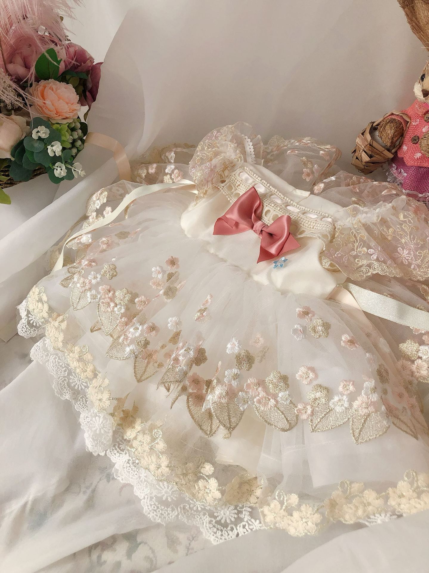 Robe de princesse champagne de style occidental pour enfants