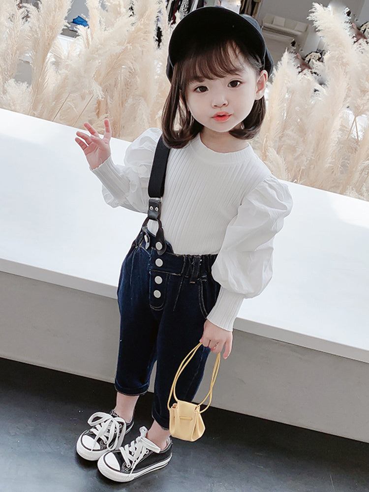 Autumn Shirt Fashion Denim Kids Two-piece Suit