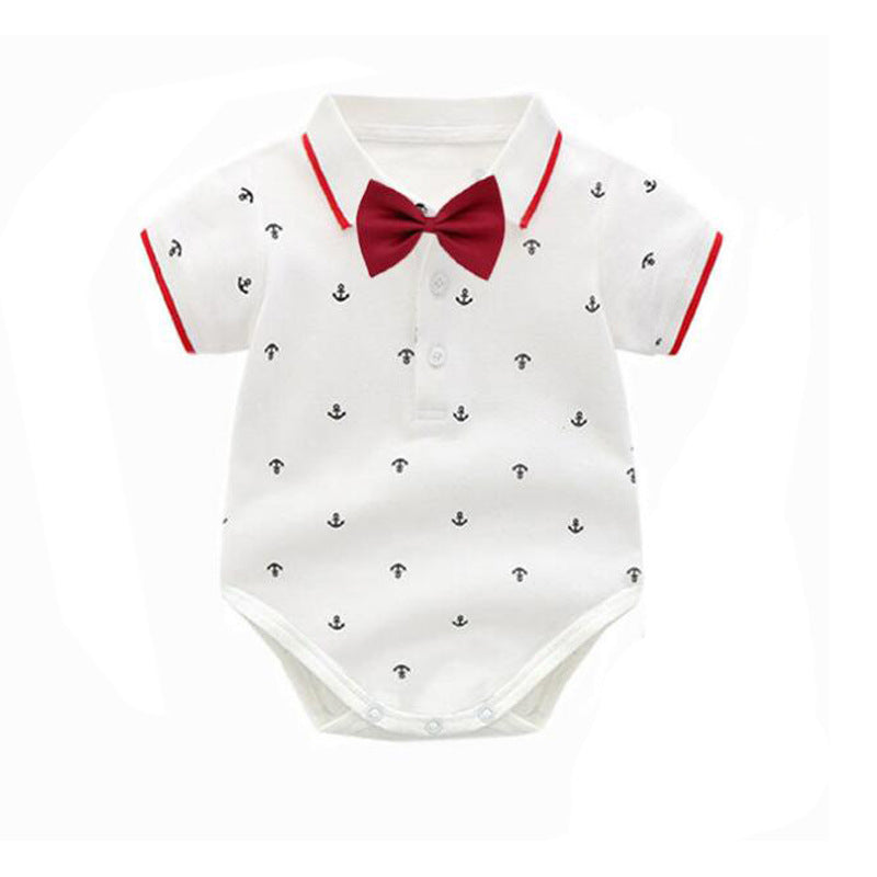 Costume de gentleman pour bébé garçon, barboteuse imprimée