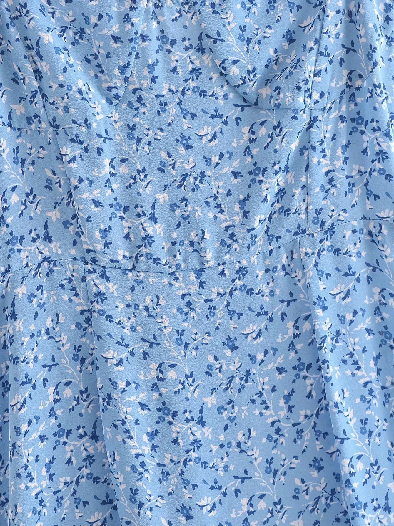 Robe à volants et imprimé floral pour femme